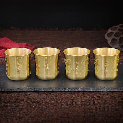 Brass Antique Tea Cup – Chinese Vintage Teacup for Home Office Bar Decor