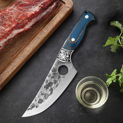Hand-Forged Boning Knife – Professional Wood Handle Butcher & Fillet Knife