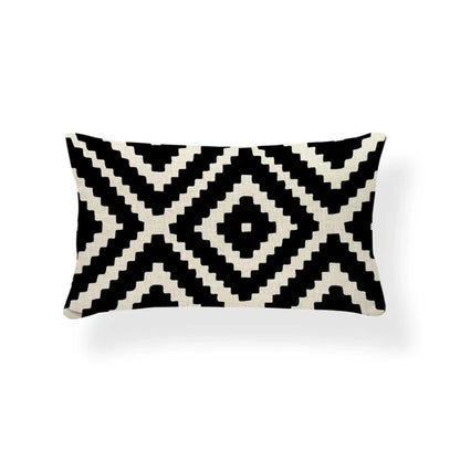Nordic Geometric Zigzag Rectangle Cushion Cover – Cotton Linen Throw Pillow Cover 30x50CM