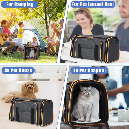 Expandable Pet Carrier Bag – Airline Approved Travel Bag for Dogs & Cats