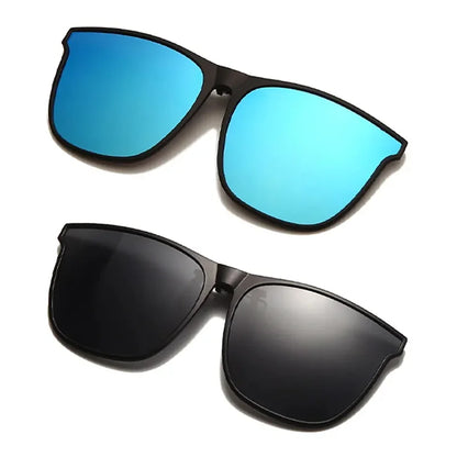 Photochromic Clip-On Sunglasses – Polarized Anti-Glare Night Vision Driver Glasses