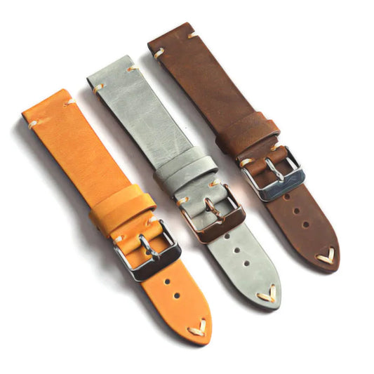 Stitching Cowhide Strap for Omega 18mm 20mm 22mm 24mm for Wrist Bracelet for Seiko Vintage Leather Watch Band Butterfly Buckle