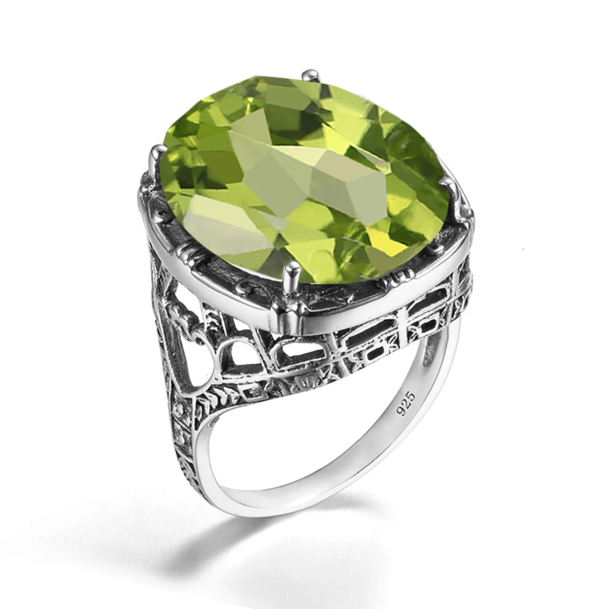 Real 925 Silver Women Amethyst Gemstone Ring Wedding Rings Handmade Processing Victorian Antique Jewelry
