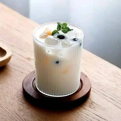 Japanese Striped Glass Coffee Cup – Water Wine Whiskey Juice Wineglass