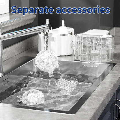 Dual-Head Electric Citrus Juicer with Cleaning Brush