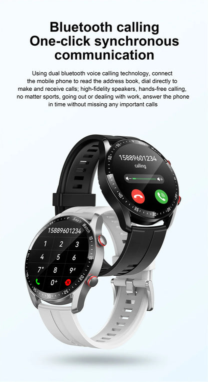 ECG+PPG Smartwatch – Laser Health Monitor, Blood Pressure, Bluetooth Call, Waterproof with Box
