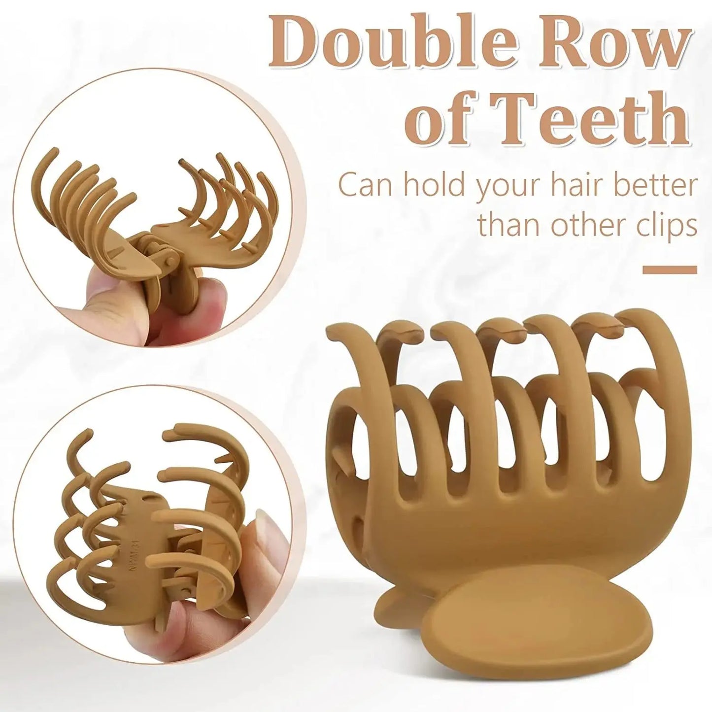Small Hair Claw Clips with Double Row Teeth – Medium Hairpin Set for Thin Hair (4Pcs)