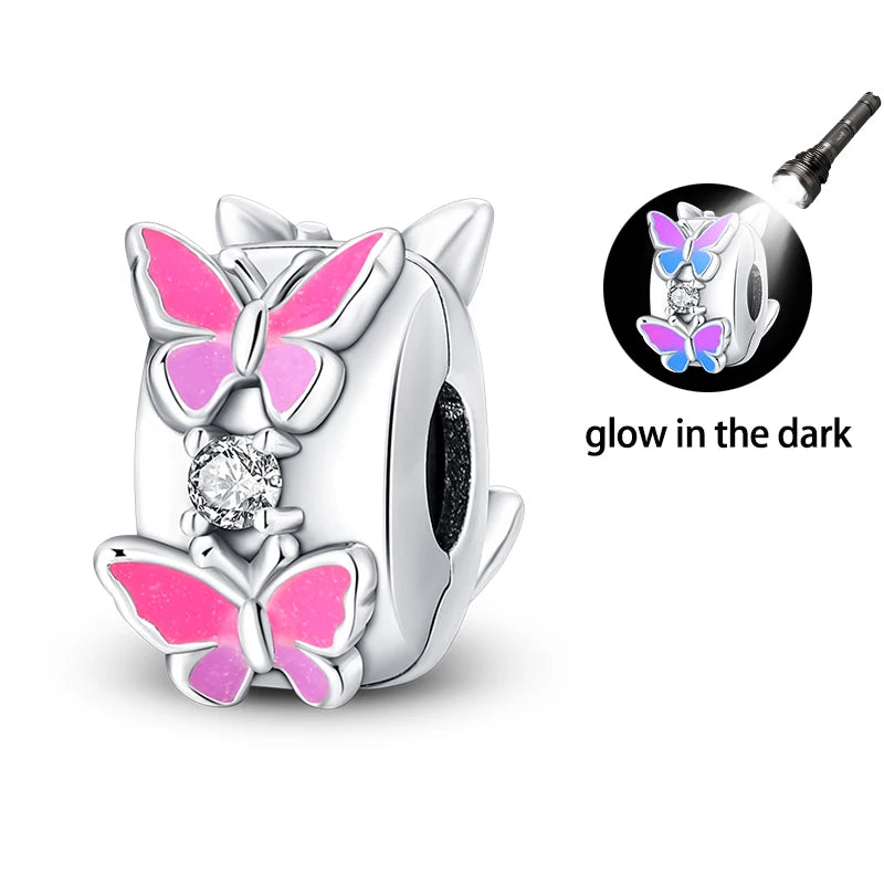 925 Silver Plating Colorful Butterfly Insect Animal Charms Beads Sparkling Zircon Fit Qikaola 925 Original Bracelets DIY Jewelry