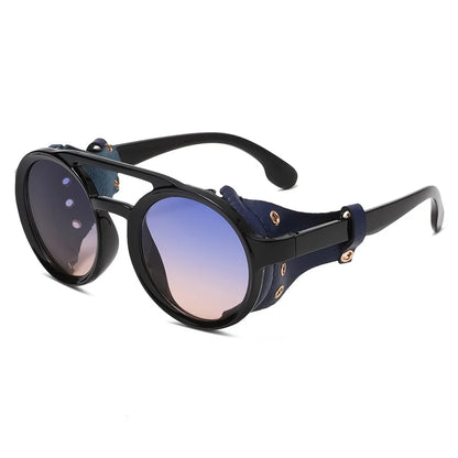 Retro Vintage Round Sunglasses – UV400 Leather Goggles Anti-Wind Unisex 8 Colors
