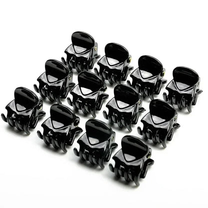 Mini Black Hair Claw Clips – Plastic Ponytail Hairpins for Women & Girls (10/20/30Pcs)