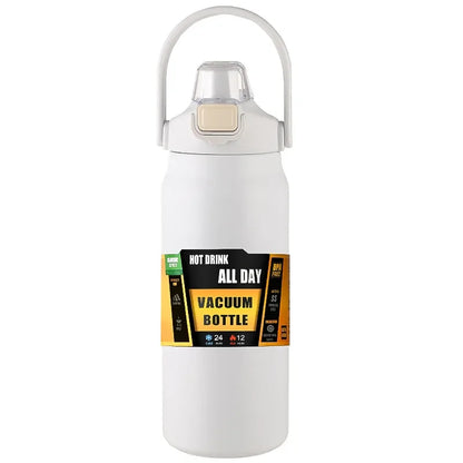 Portable Thermos with Straw – 304 Stainless Steel Hot & Cold Vacuum Flask