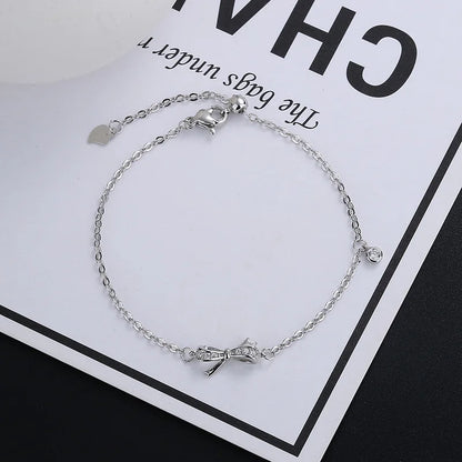 VENTFILLE 925 Silver Diamond Butterfly Bracelet – Adjustable Flower Jewelry for Women