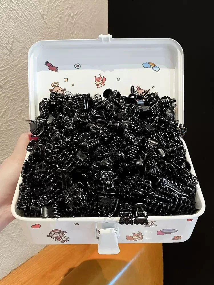 Mini Black Hair Claw Clips Set – Plastic Ponytail Holder for Women, Girls & Kids (10/20/30Pcs)