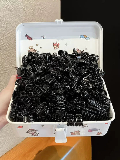 Mini Black Hair Claw Clips Set – Plastic Ponytail Holder for Women, Girls & Kids (10/20/30Pcs)