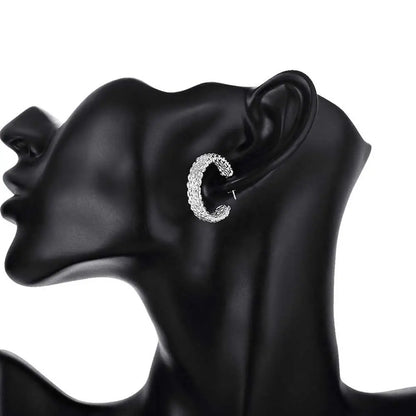 925 Sterling Silver Charm Stud Earrings – Trendy All-Match Party Jewelry for Women