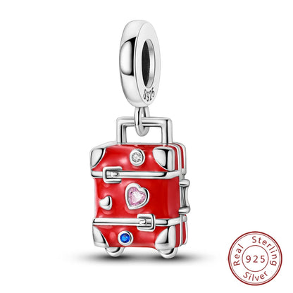 925 Sterling Silver Red Wine, Chili & Dumbbell Charm Bead – Fun DIY Jewelry