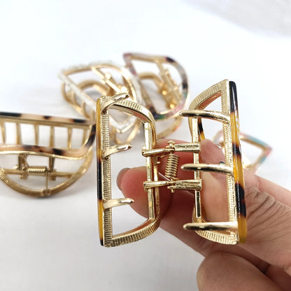 Mini Half-Round Acetate Hair Claw Clip – Fashion Hairpin Gripper for Women (5cm)