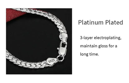6mm Full Sideways Chain Necklace & Bracelet – 18K Gold & Silver Unisex Jewelry