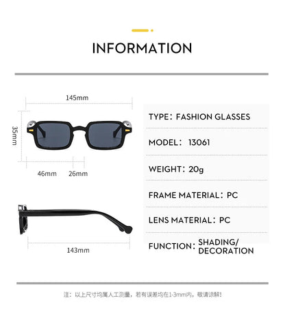 RMM Luxury Rectangle Sunglasses – Vintage Mirror UV400 for Women & Men