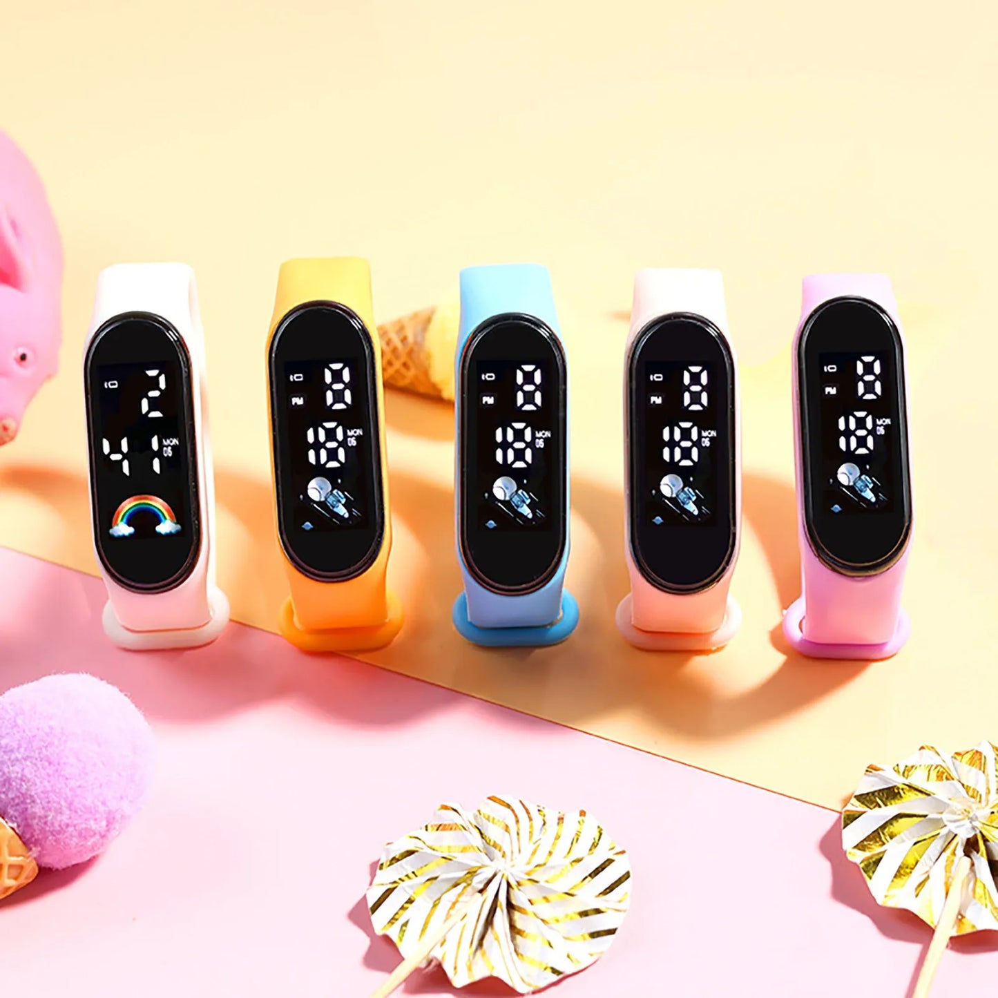 Kawaii Smart Watch For Kids Fashion Outdoor Waterproof Sports Kids' Watches Boy Girls Digital Watches Silicone montre enfant - BeeTrendyShop.COM