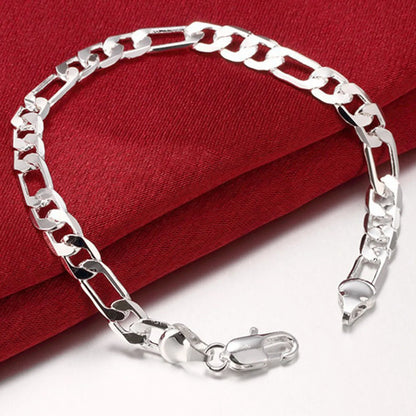 925 Sterling Silver 4mm Chain Necklace & Bracelet Set – Unisex Fine Jewelry