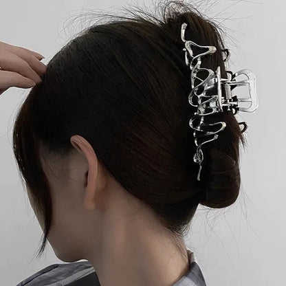 Large Metal Hair Claw Clip – Punk & Vintage Style Barrette for Women