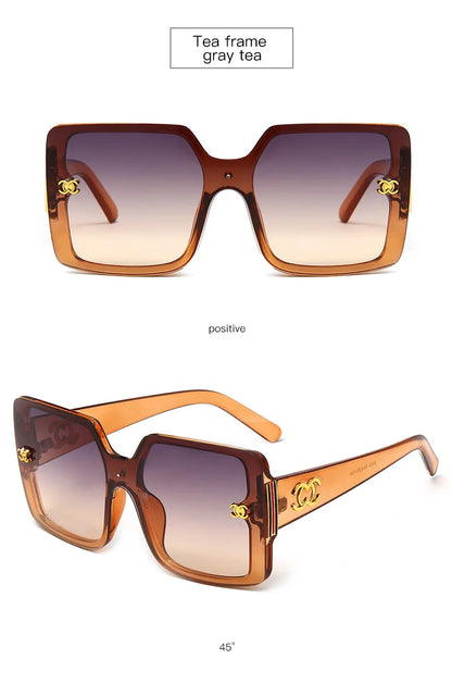 MERCELYN Luxury Glamour Sunglasses – UV400 Oversized Square Designer Style