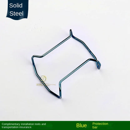 Solid steel blue protection bar on a white background