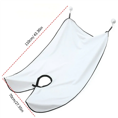 Men's Shaving Apron Beard Catcher Bib 110x70cm – Waterproof Cape with Suction Cups