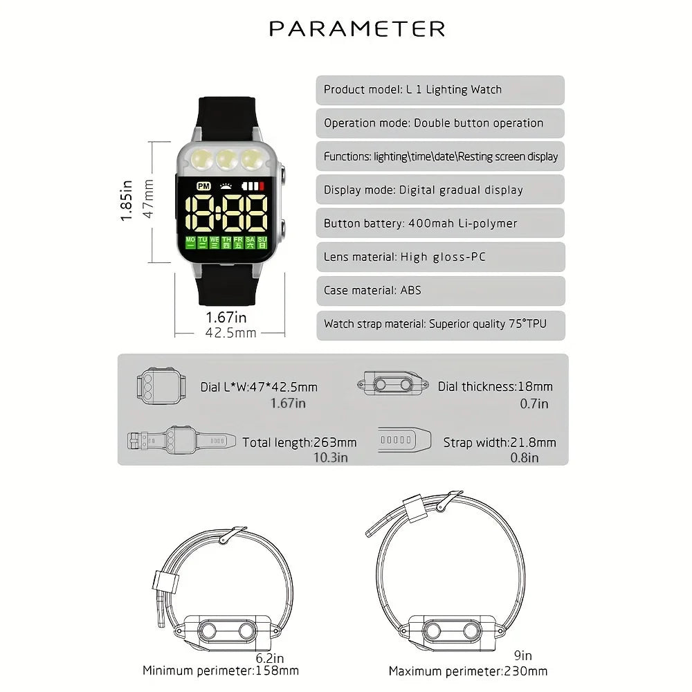 New lighting watch, digital display, high aesthetic value LED men's and women's couple watch, electronic watch - BeeTrendyShop.COM