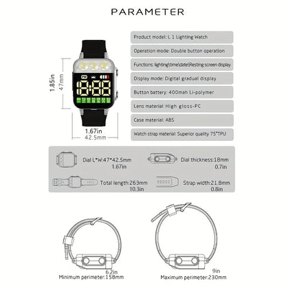 New lighting watch, digital display, high aesthetic value LED men's and women's couple watch, electronic watch - BeeTrendyShop.COM