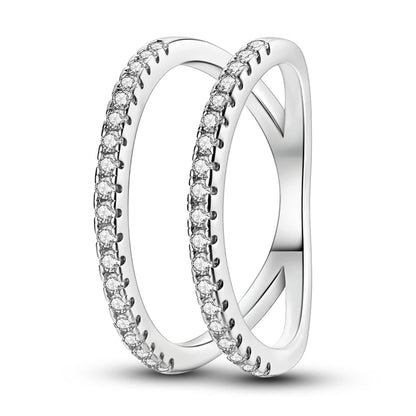 925 Sterling Silver Zircon Star Geometric Ring – Engagement Jewelry for Women