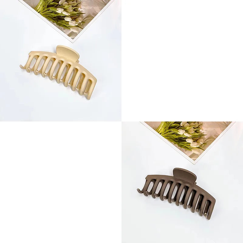 Large Geometric Hair Claw Clip Set – Cross Matte French Hairgrip for Women (1/2/4/6Pcs)