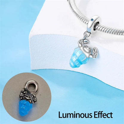 925 Sterling Silver Blue Crab & Red Lobster Charm Bead – Ocean DIY Jewelry