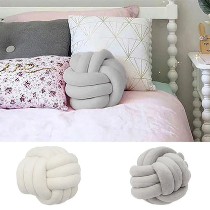 Nordic Velvet Knotted Round Cushion 20cm – Soft Decorative Pillow for Sofa, Bed & Kids Room