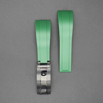Silicone Watch Strap 20mm with Stainless Steel Buckle – Compatible with Rolex Daytona, SKY-DWELLER, YACHT-MASTER & NH35 Watches