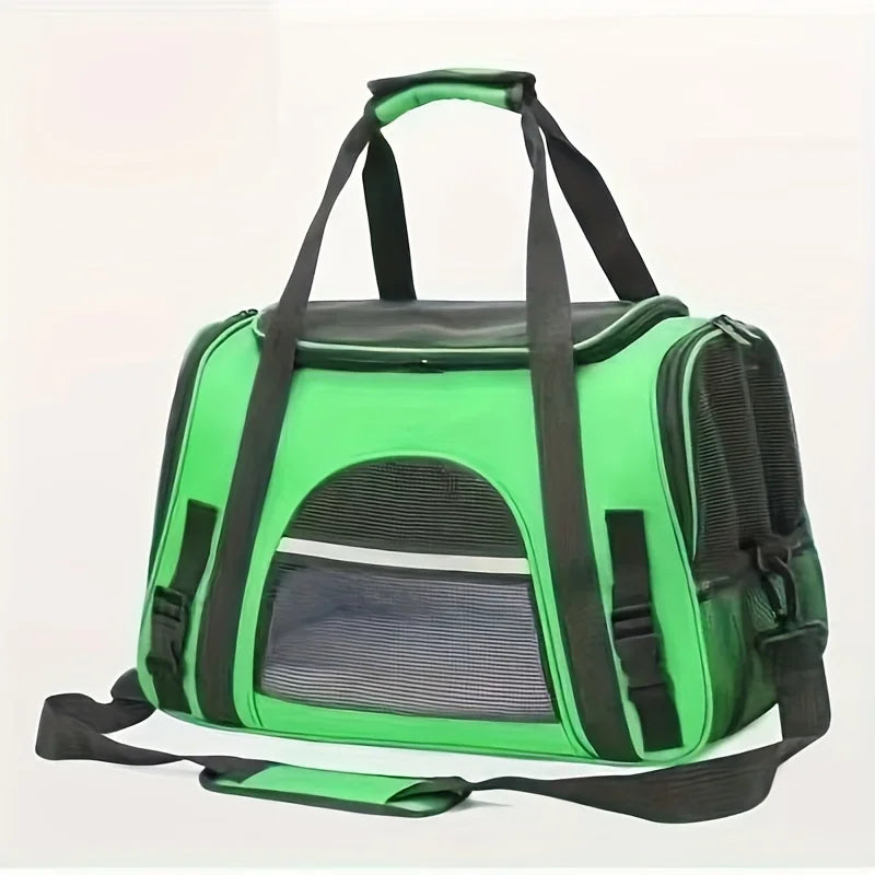Large Cat Carrier Bag with Plush Mat – Breathable Mesh, Secure Straps, All Breeds