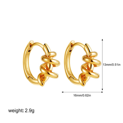 Retro Twist C-Shape Hoop Earrings – Geometric Punk Jewelry for Women