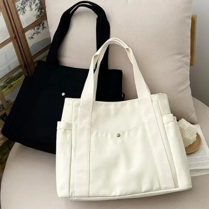 Large Capacity Canvas Tote Bag for Work – Stylish & Durable Women's Shoulder Bag