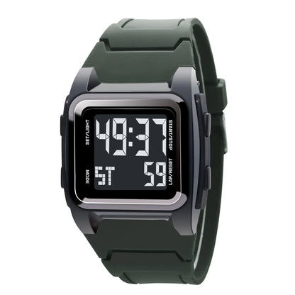 Black digital watch on a white background