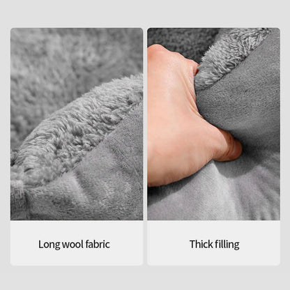 Plush Pet Bed – Soft Oval Mat for Indoor Cats & Dogs | All-Season Comfort