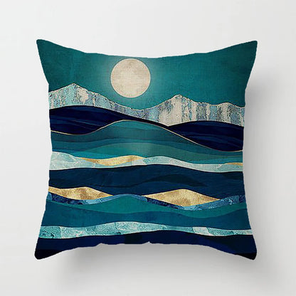 Japanese Geometric Peak Linen Cushion Cover – Encrypted Woven Throw Pillow Case for Sofa & Home