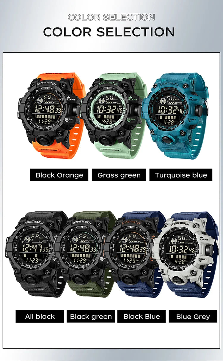 SANDA 6229 Digital Watches for Men Waterproof Luminous Outdoor Sports Watch Fashion Clock Simple Multifunction Male Wristwatch - BeeTrendyShop.COM