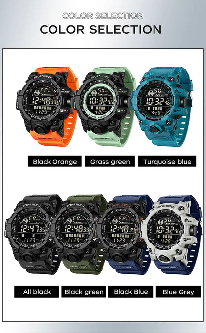 SANDA 6229 Digital Watches for Men Waterproof Luminous Outdoor Sports Watch Fashion Clock Simple Multifunction Male Wristwatch - BeeTrendyShop.COM