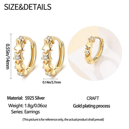 Pandach 925 Silver Pearl Bee Star Moon Stud Earrings – Trending Fashion Jewelry for Women