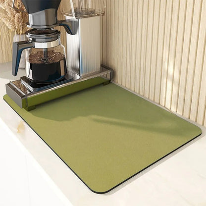1PCS Home Kitchen Soft Diatomite Absorbent Quick-Drying Draining Mat Desktop Dish Drying Mat Coaster Table Mat - BeeTrendyShop.COM