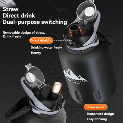 2.0L Stainless Steel Thermos Water Bottle – Vacuum Flask for Hot & Cold Gym & Travel