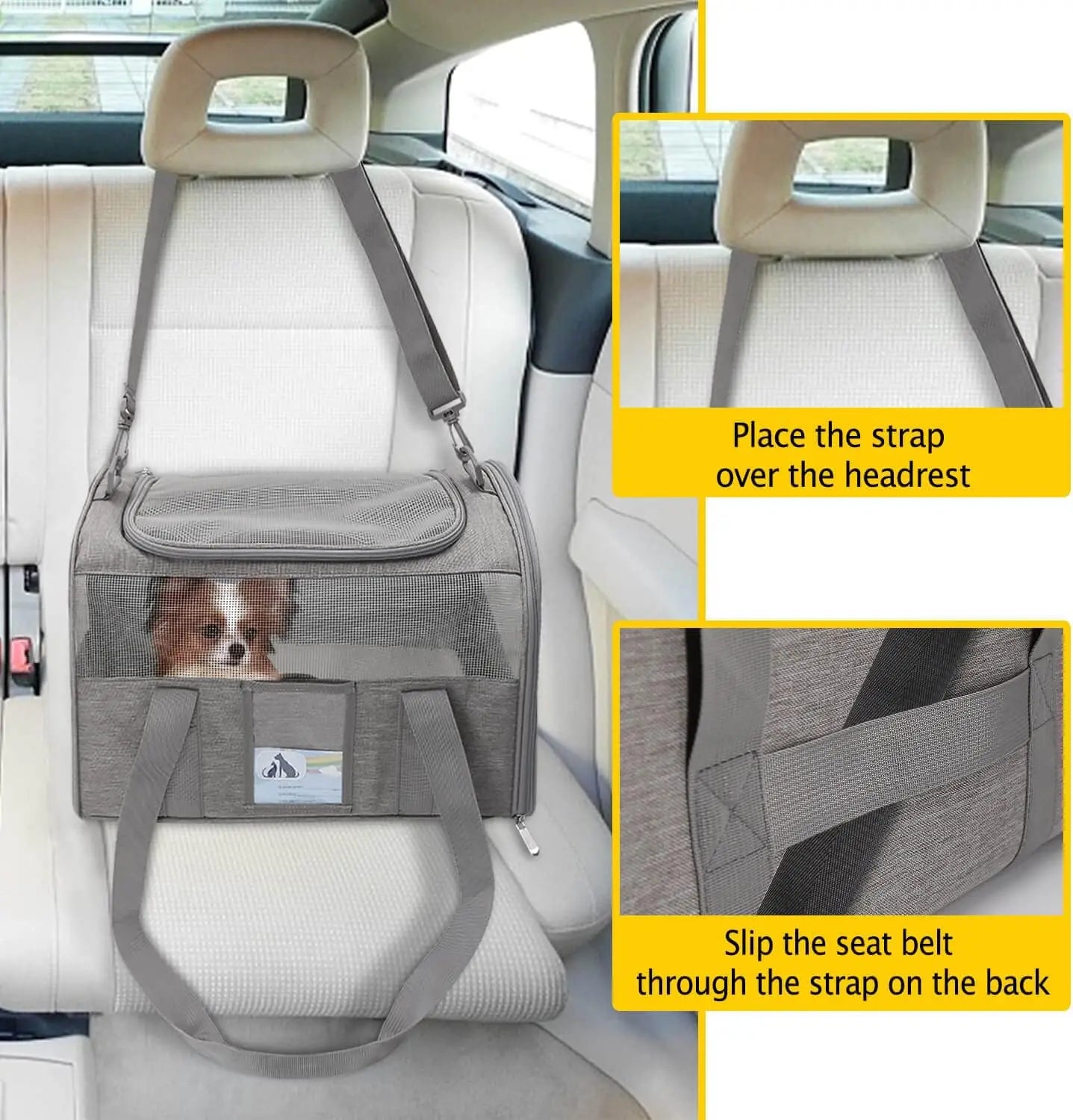 Soft Cat Carrier Bag – For Large Cats up to 20 lbs & Small Dogs | Zipper Closure, All Life Stages