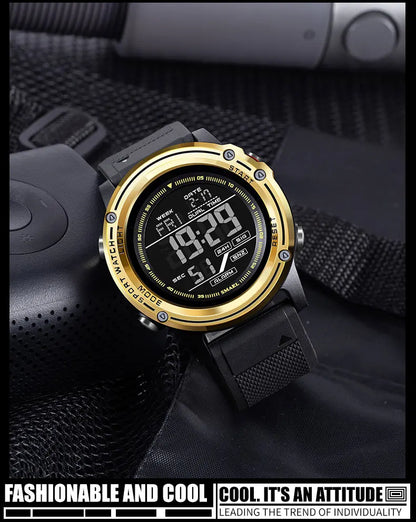 Men's Digital Sport Watch – 50M Waterproof, LED, Stopwatch, Military Tactical Wristwatch