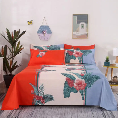 Modern Polyester Cotton Flat Bed Sheet – Soft Bed Linen for Single, Queen & King Size (No Pillow Covers)